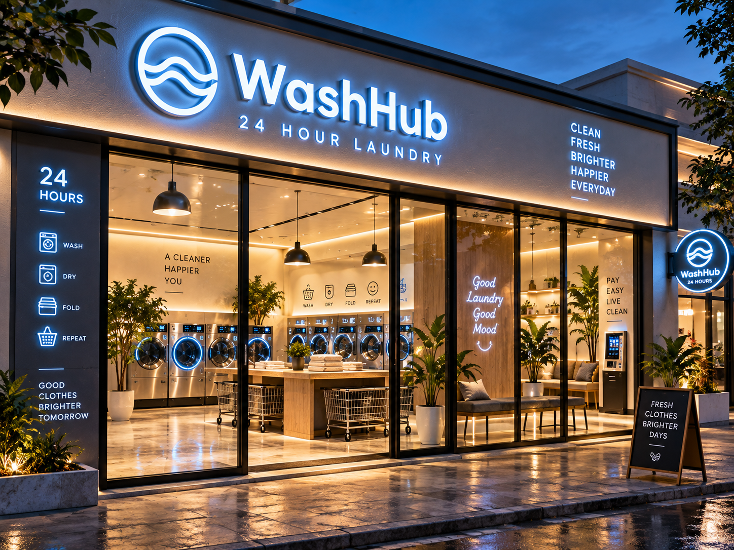 WashHub 24-Hour Smart Laundromat Solutions