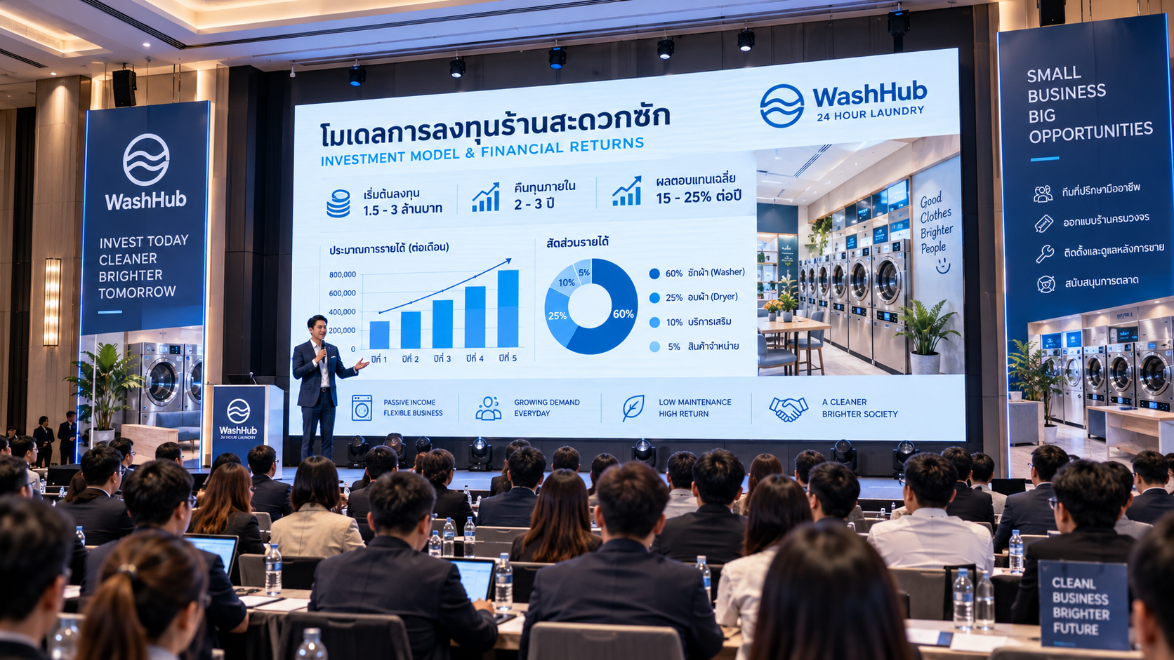 WashHub จัดสัมมนาใหญ่ ชี้ช่องรวยธุรกิจสะดวกซัก 2026